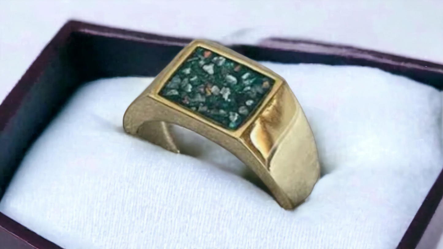 Mens Rectangle Inlay Ring