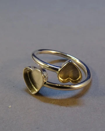 Adjustable Double Heart Ring