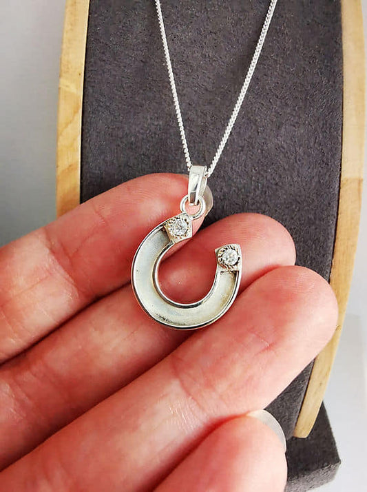 Horseshoe Pendant with Cubic Zirconia