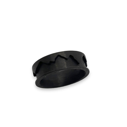 Black Carbon Fibre Mountain Ring